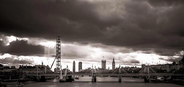 The view from Waterloo Bridge. London. England